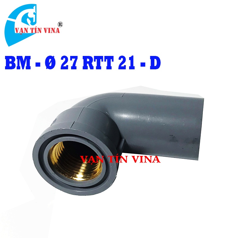 Co 90 độ PVC BM Ø 27 - ren trong thau 21 - D