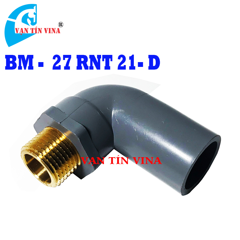 Co 90 độ PVC BM Ø 27 ren ngoài thau 21 - D